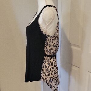 Cache Asymmetrical Brown Sleeveless Tank Top